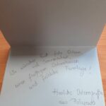 otwarta kartka wielkanocna z życzeniami napisanymi w języku niemieckim