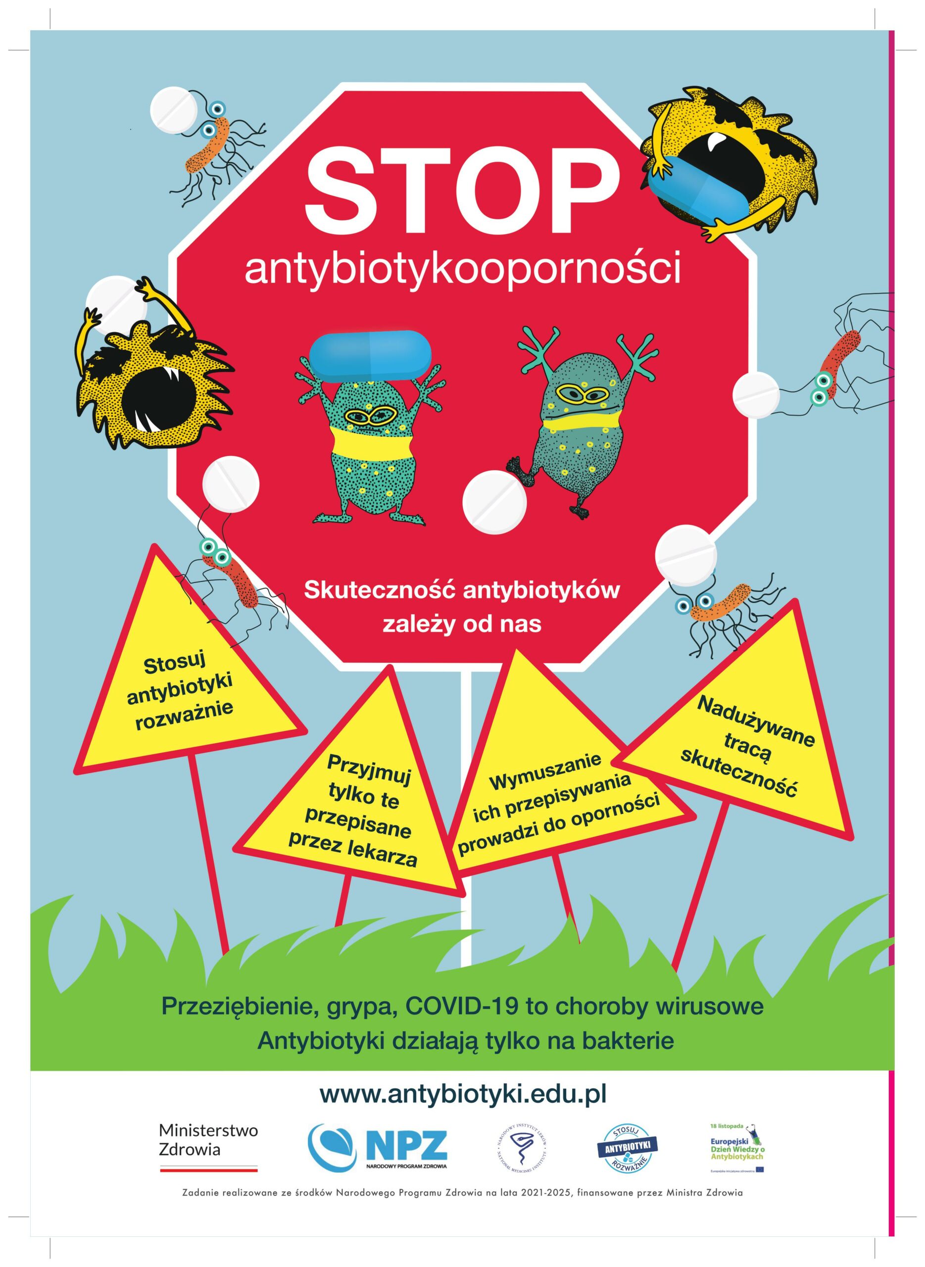 plakat kampanii stop antybiotykooporności