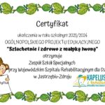 Read more about the article Ogólnopolski projektu „Szlachetnie i zdrowo z małpką Iwoną”