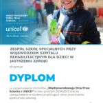 dyplom uczestnictwa dla szkoły w programie UNICEF