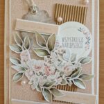 kartka okolicznościowa z okazji urodzin wykonana techniką scrapbookingu