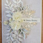 kartka okolicznościowa z okazji ślubu wykonana techniką scrapbookingu
