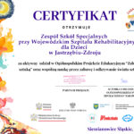 Certyfikat uczestnictwa szkoły w Ogólnopolskim Projekcie Edukacyjnym Zabawa sztuką