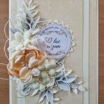kartka okolicznościowa z okazji 50 rocznicy ślubu wykonana techniką scrapbookingu