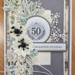 kartka z okazji 50 urodzin z szarym tłem